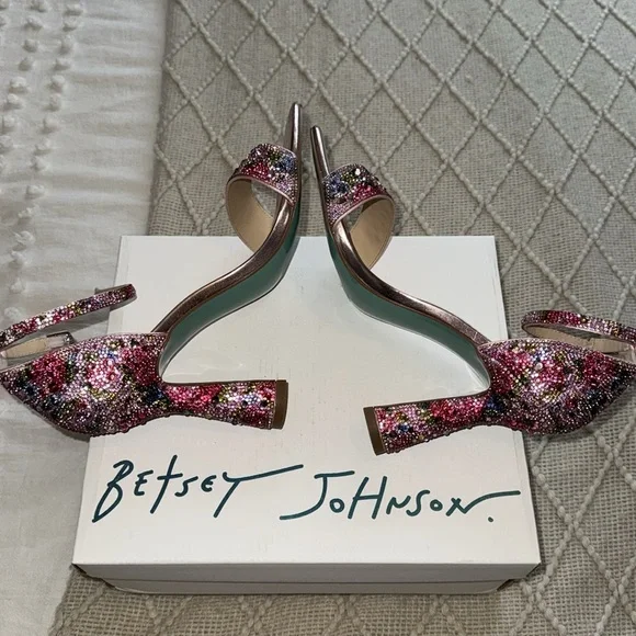 Betsey Johnson Heels 8.5 SB-DANI FLORAL MULTI - Picture 5 of 10